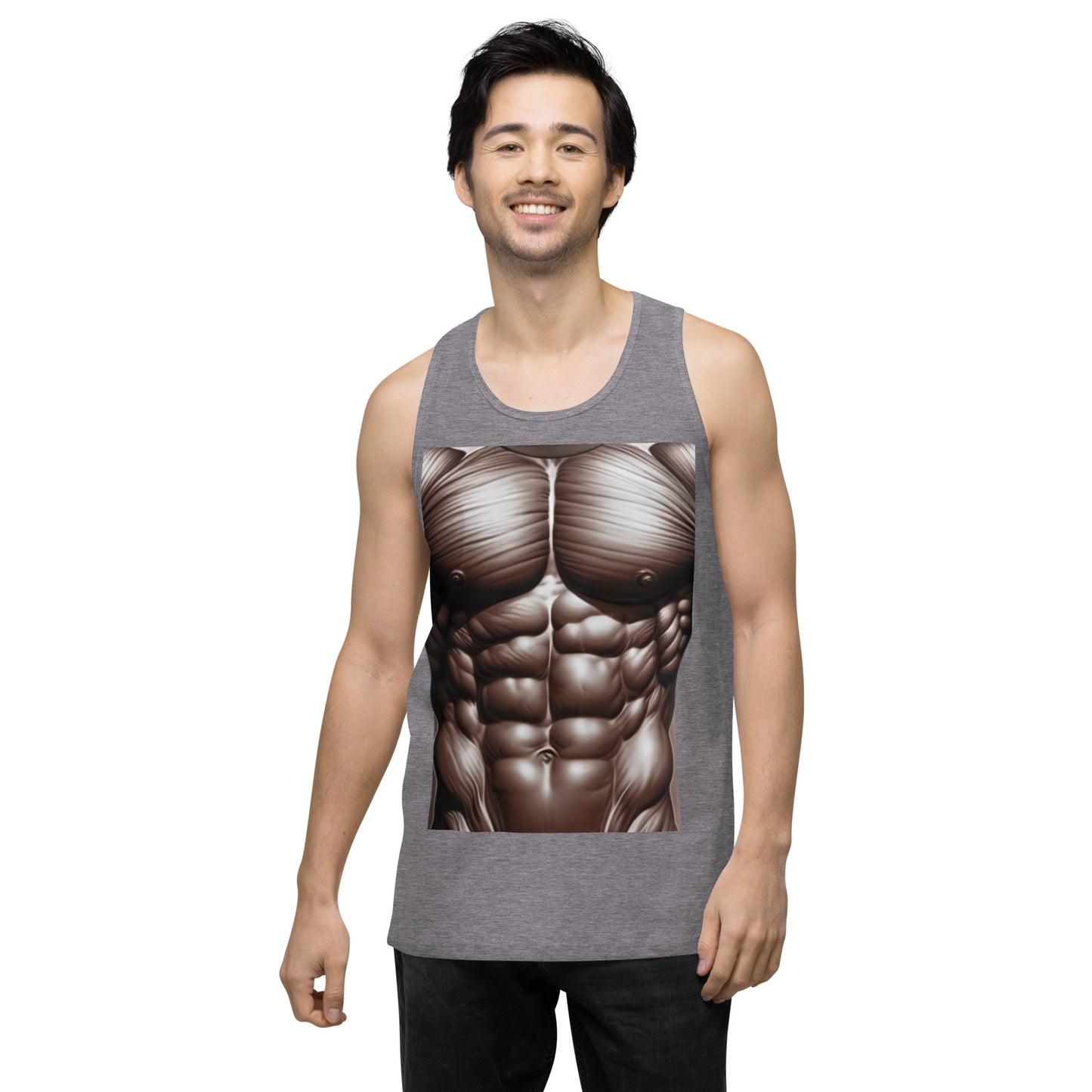 -Double-Take Muscles Tank Top: Front & Back