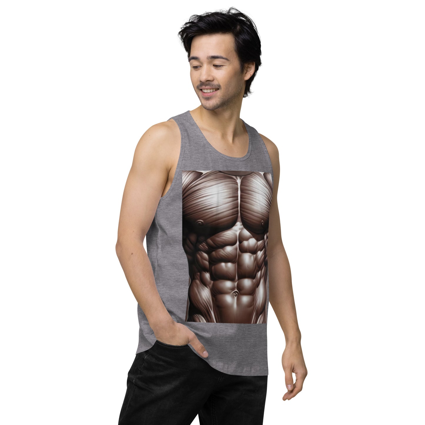 -Double-Take Muscles Tank Top: Front & Back