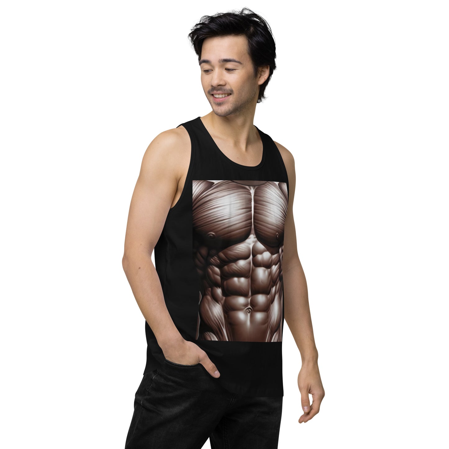 -Double-Take Muscles Tank Top: Front & Back