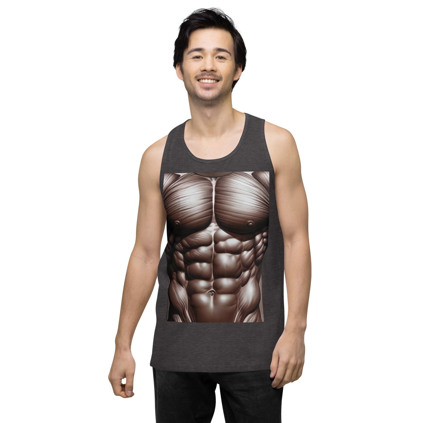 -Double-Take Muscles Tank Top: Front & Back