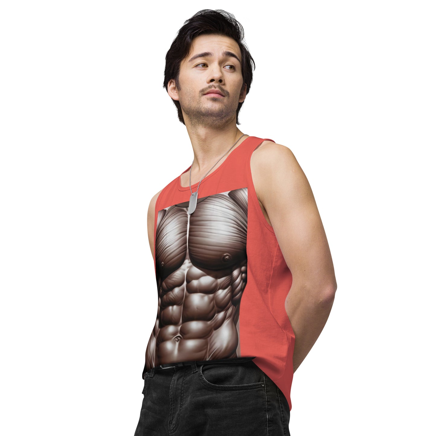 -Double-Take Muscles Tank Top: Front & Back