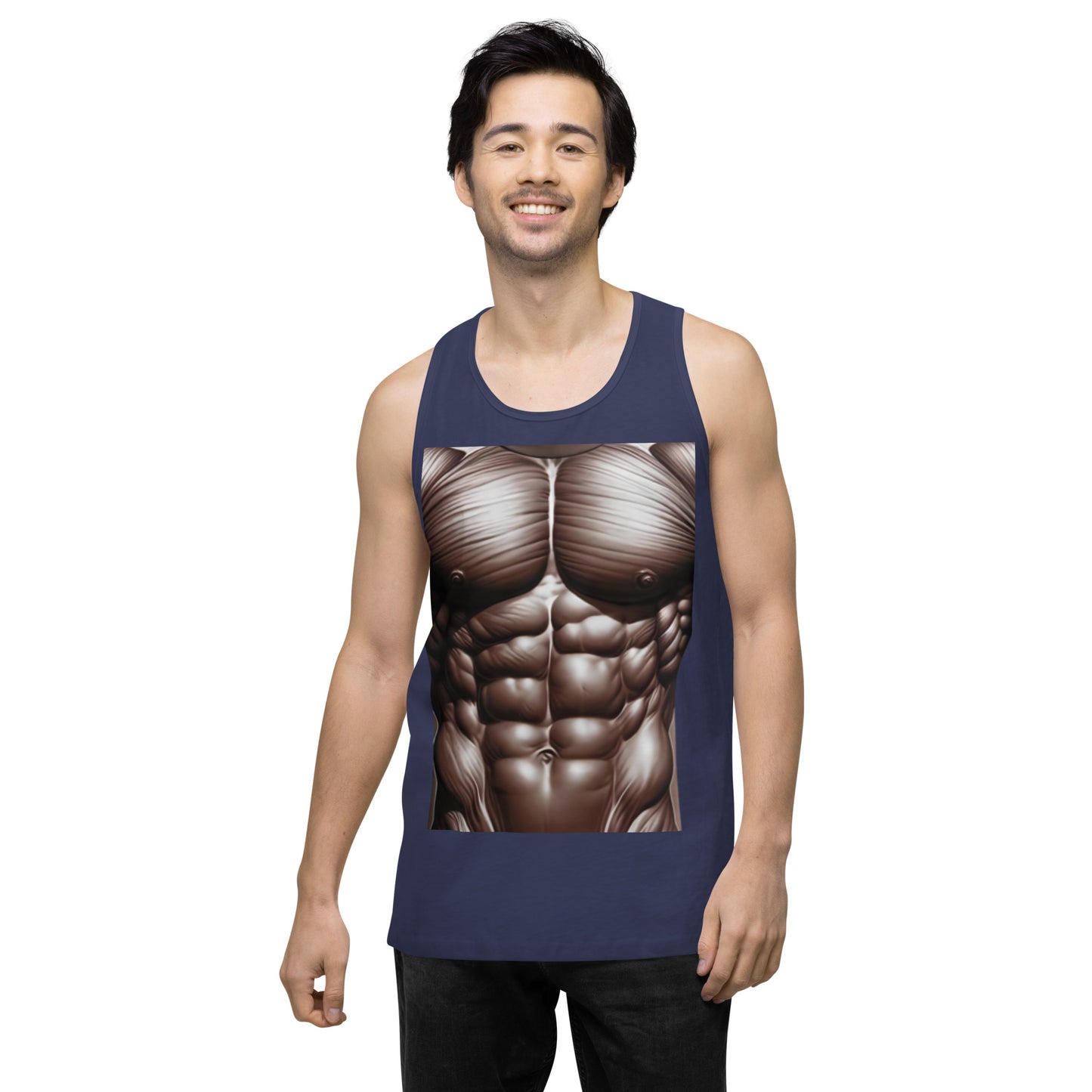 -Double-Take Muscles Tank Top: Front & Back