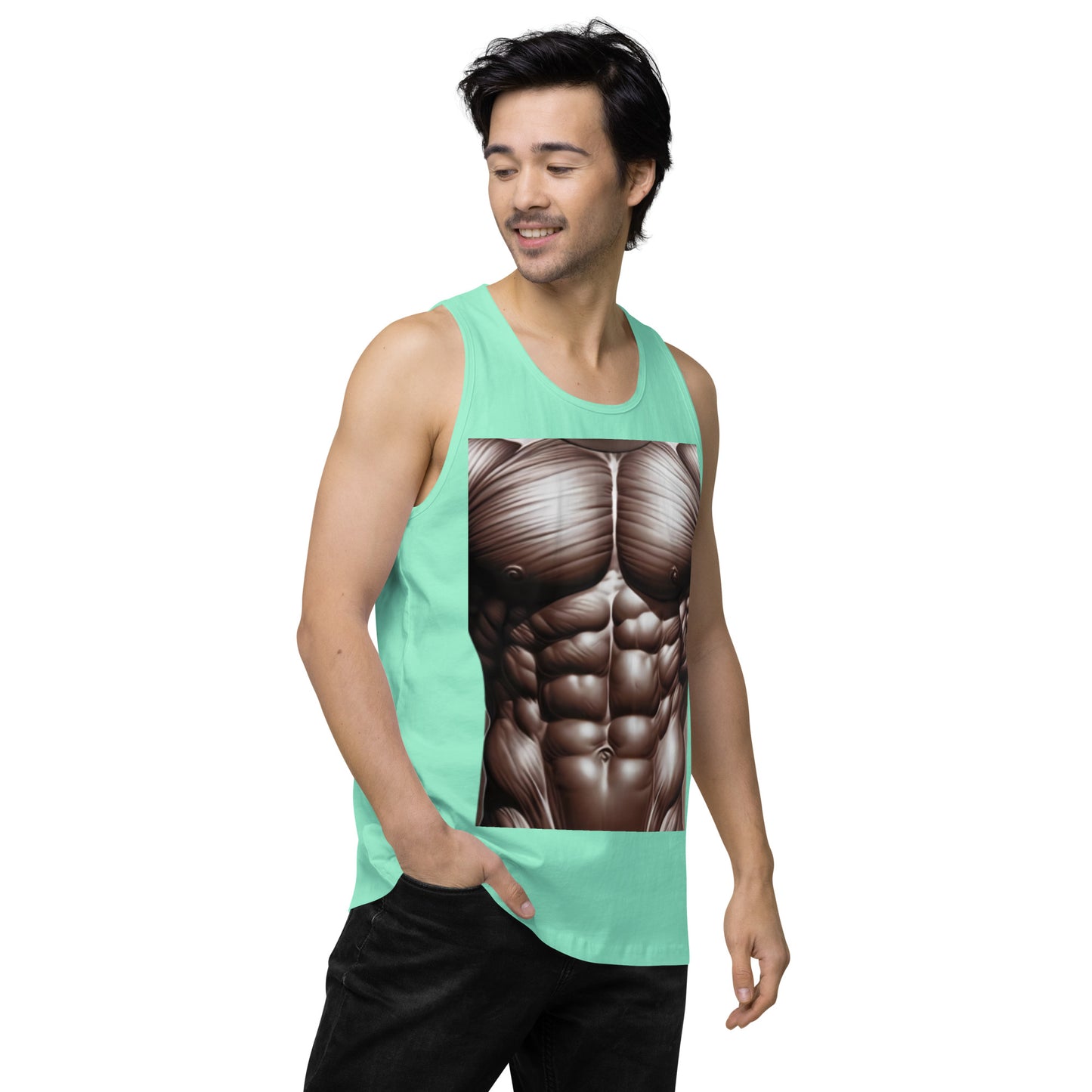 -Double-Take Muscles Tank Top: Front & Back