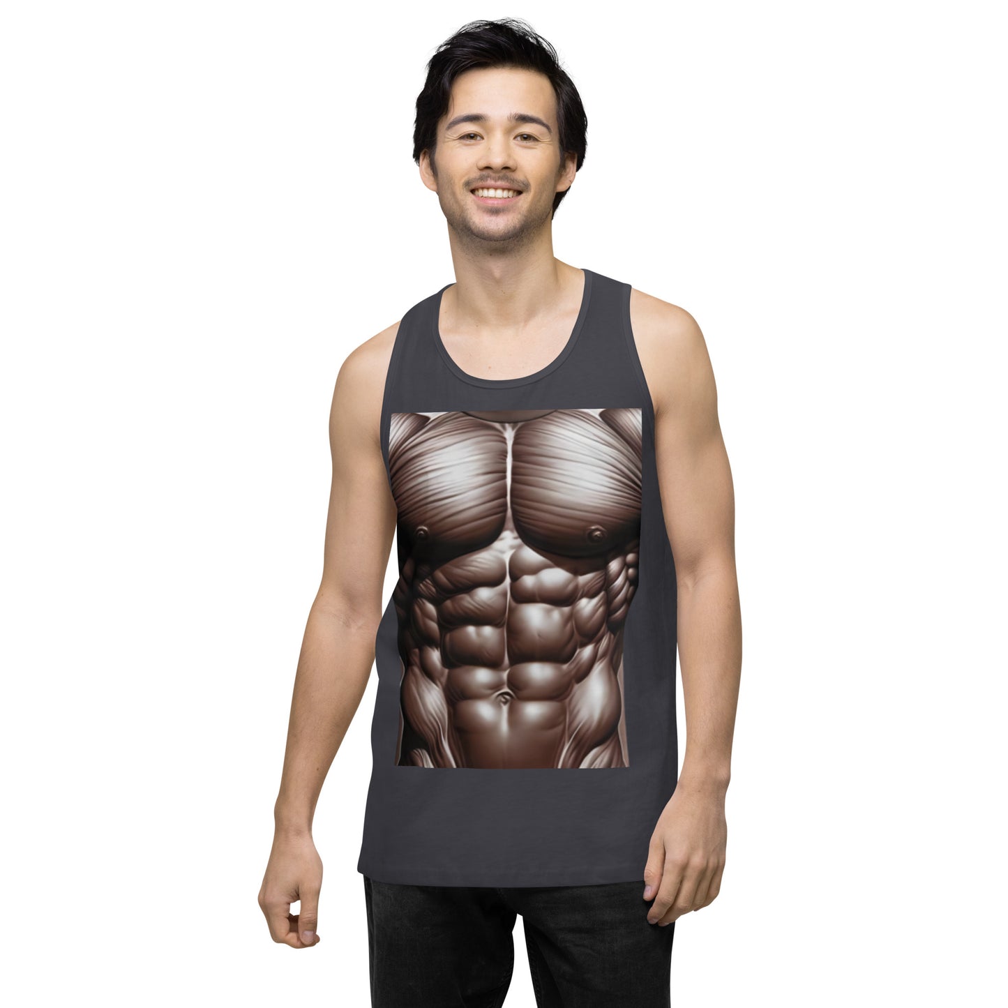 -Double-Take Muscles Tank Top: Front & Back