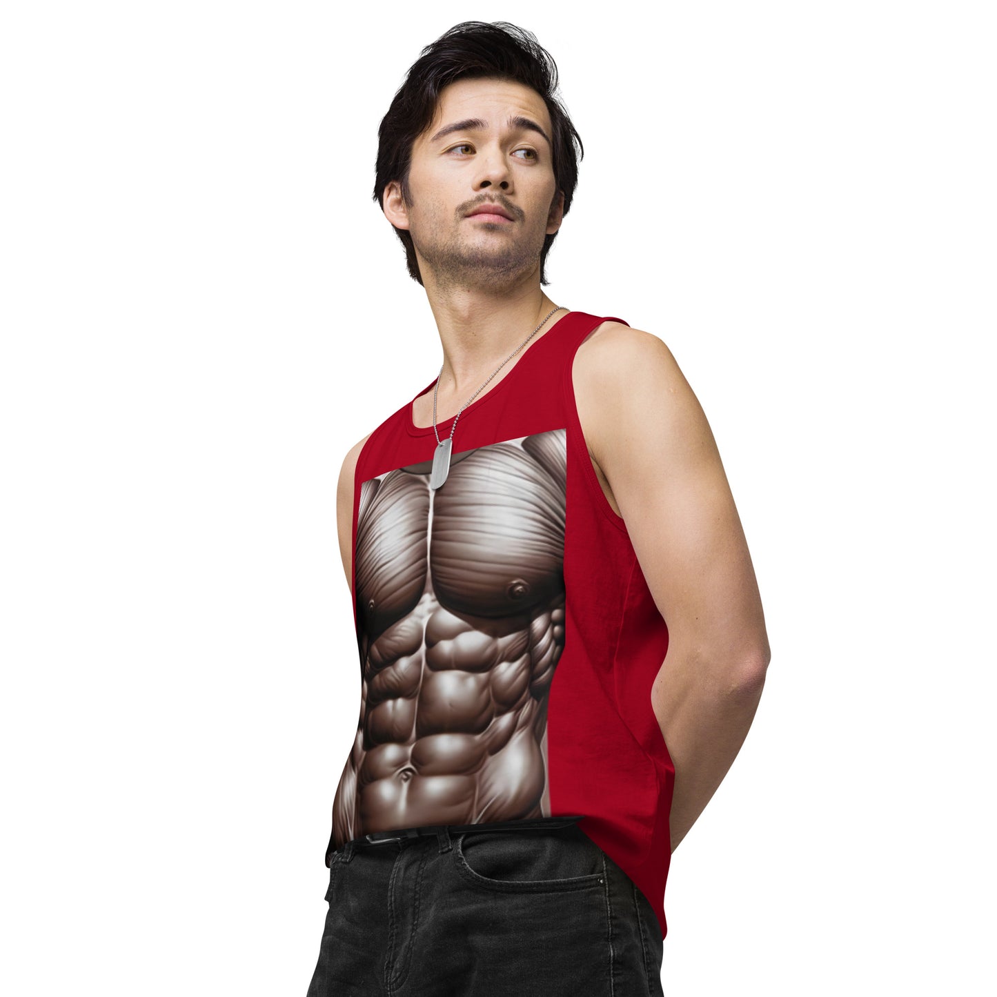 -Double-Take Muscles Tank Top: Front & Back