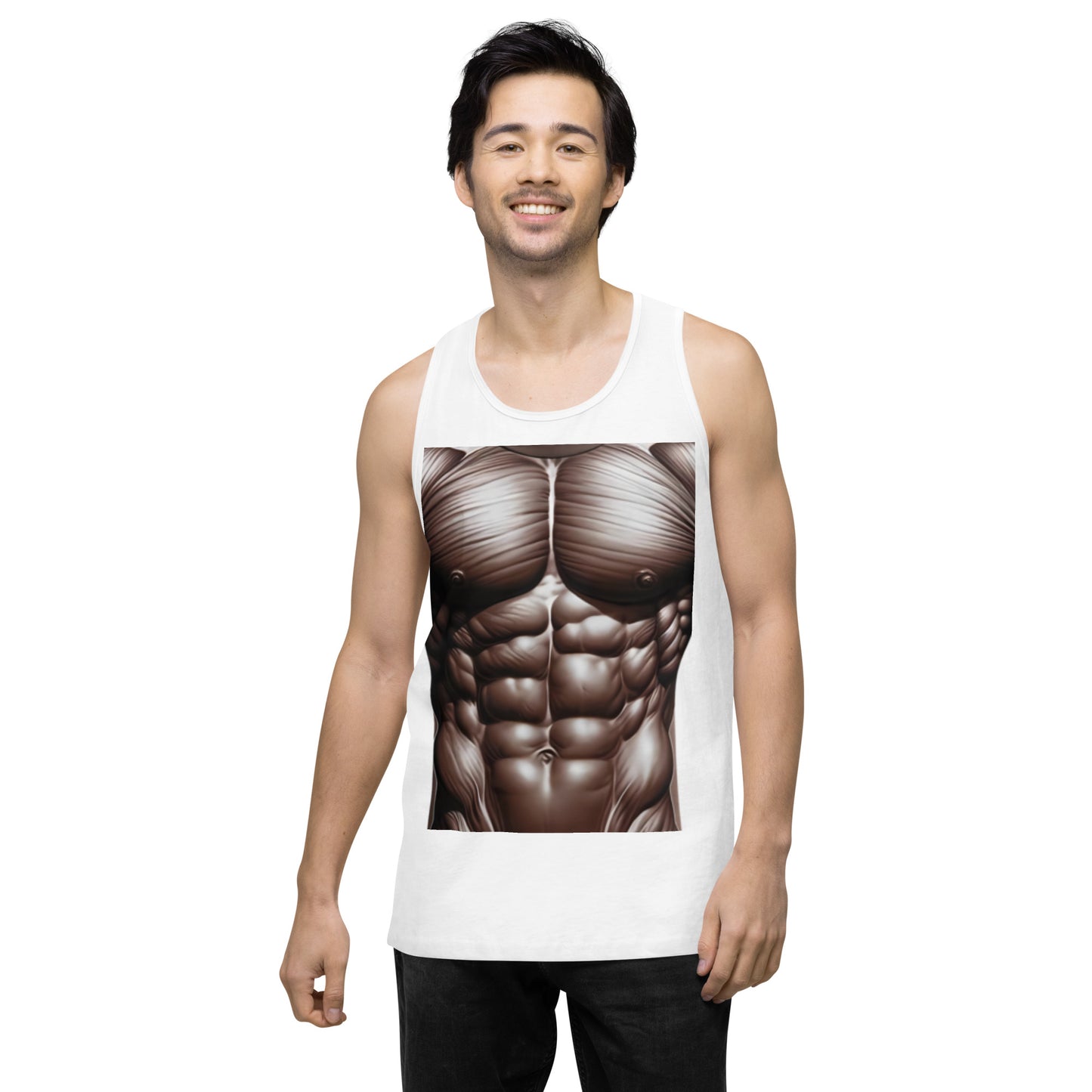 -Double-Take Muscles Tank Top: Front & Back