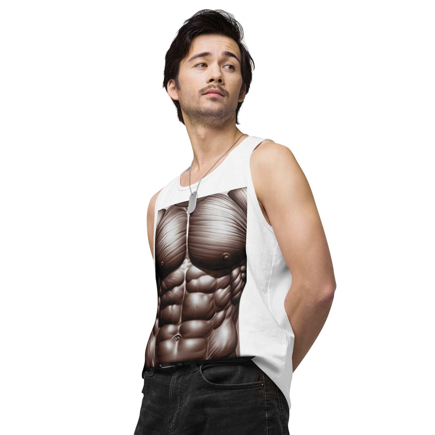 -Double-Take Muscles Tank Top: Front & Back