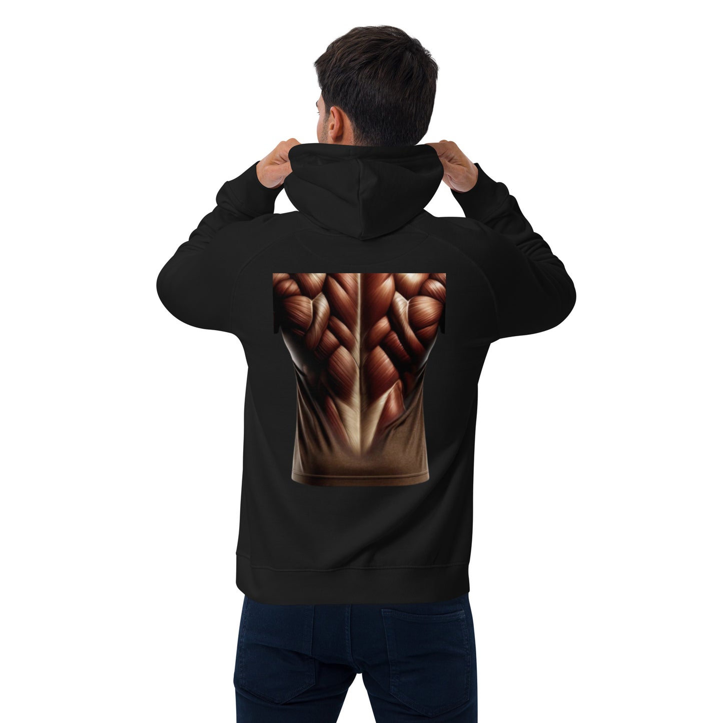 Double-Take Muscles Hoodie: Front & Back