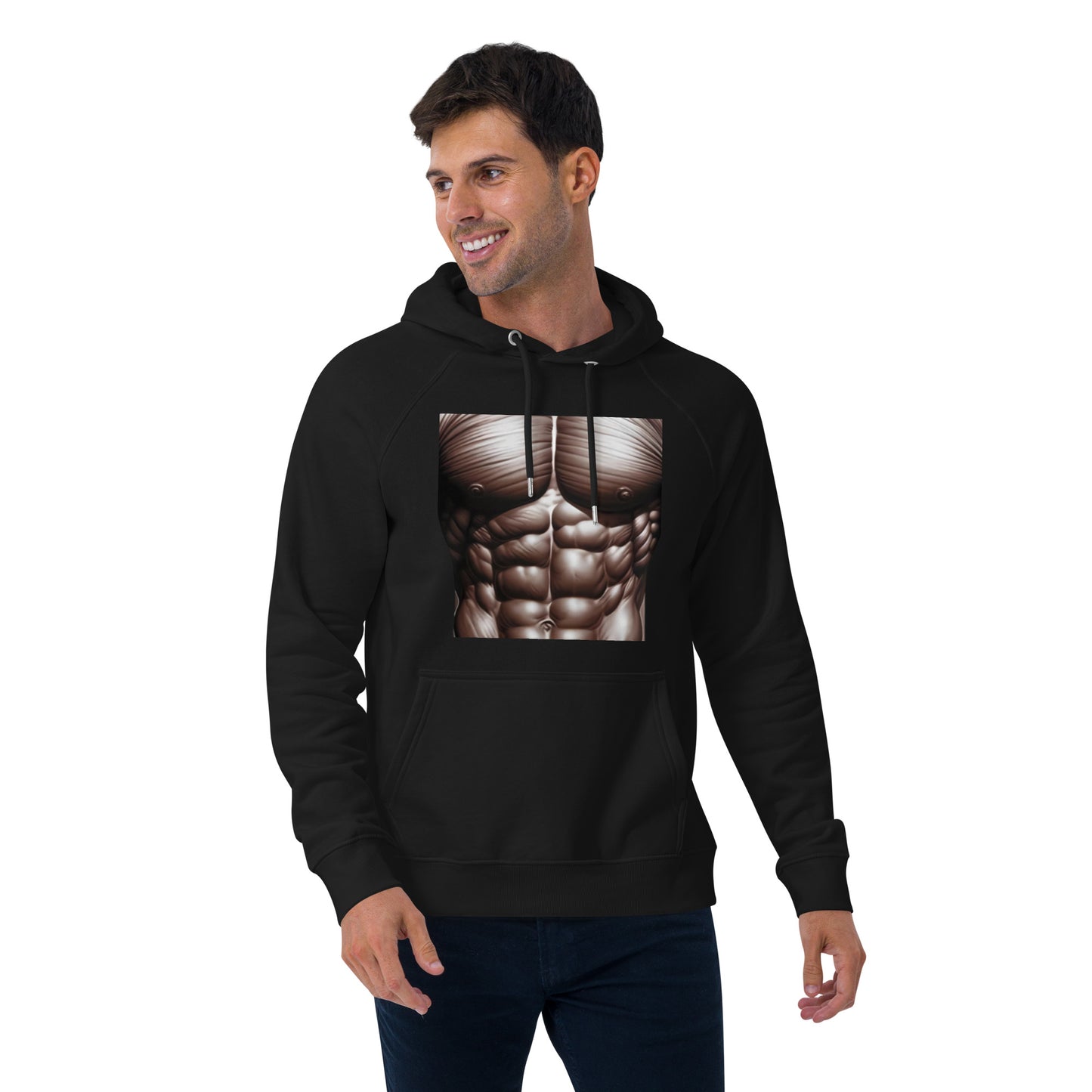 -Double-Take Muscles Hoodie: Front & Back