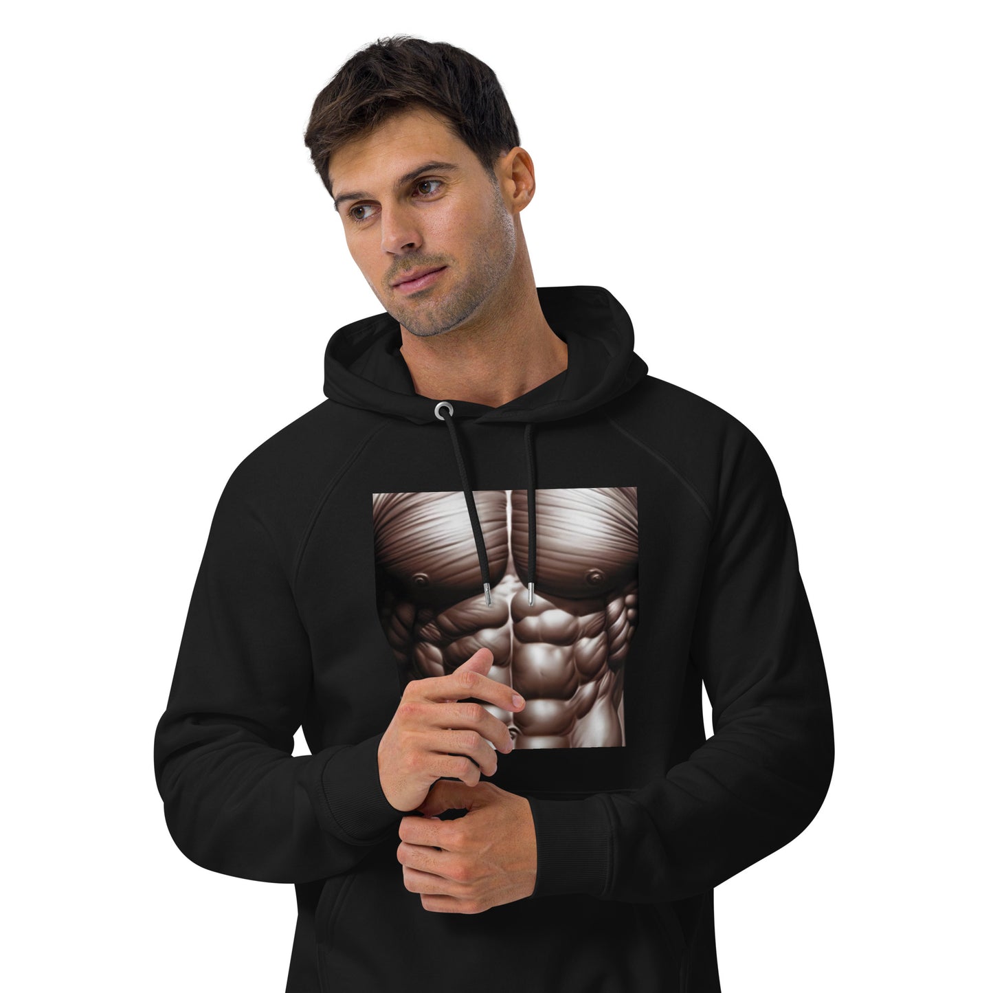 -Double-Take Muscles Hoodie: Front & Back