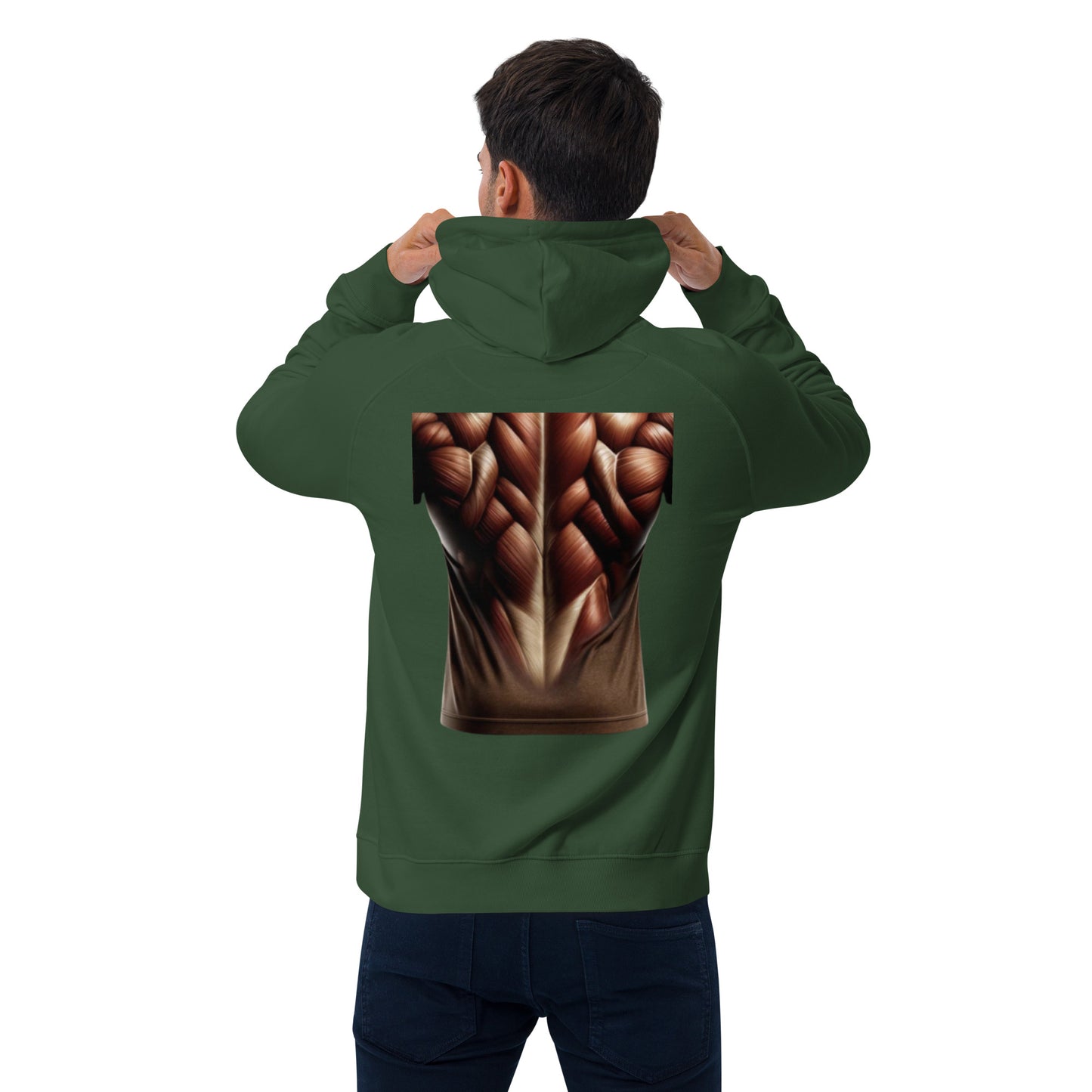 Double-Take Muscles Hoodie: Front & Back