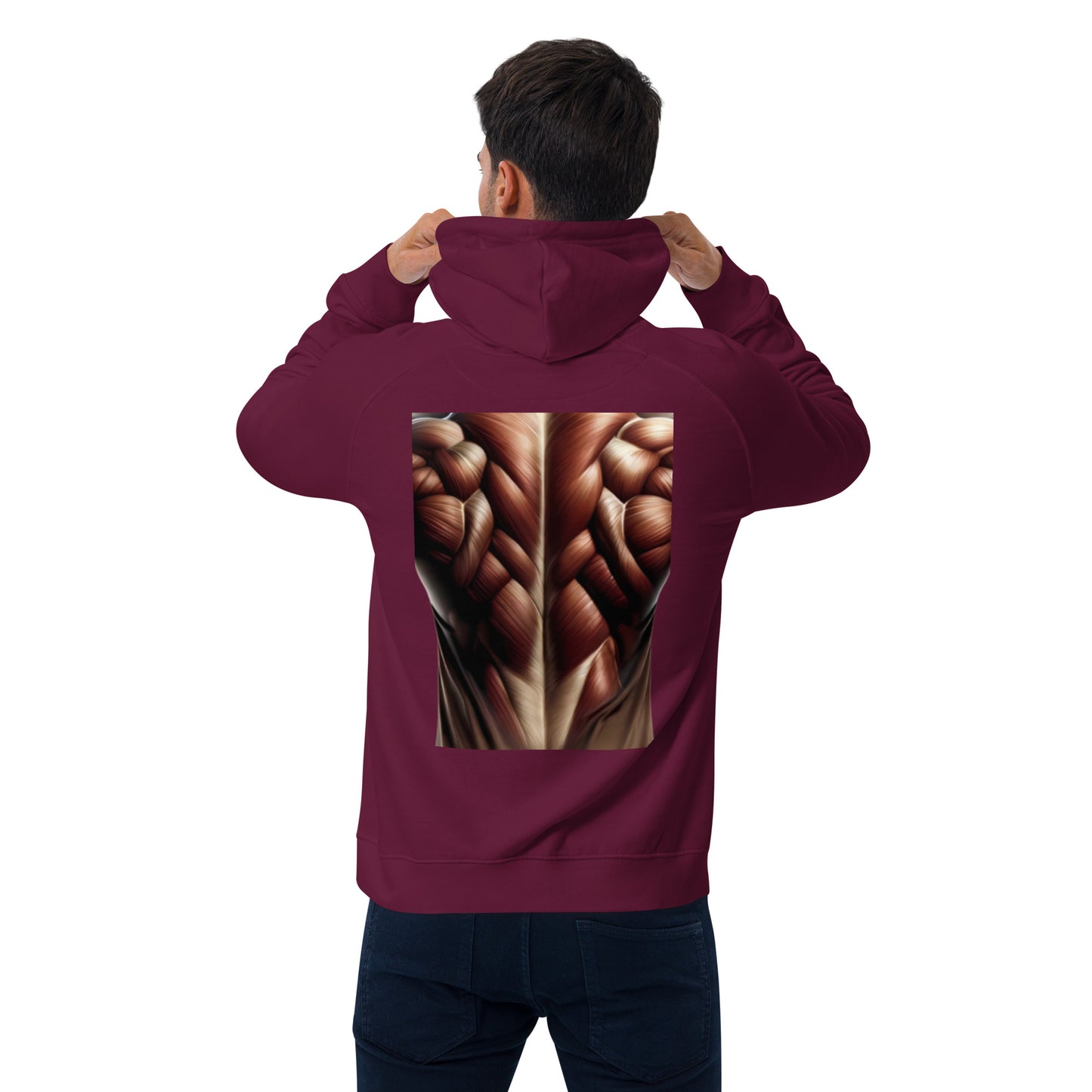 -Double-Take Muscles Hoodie: Front & Back