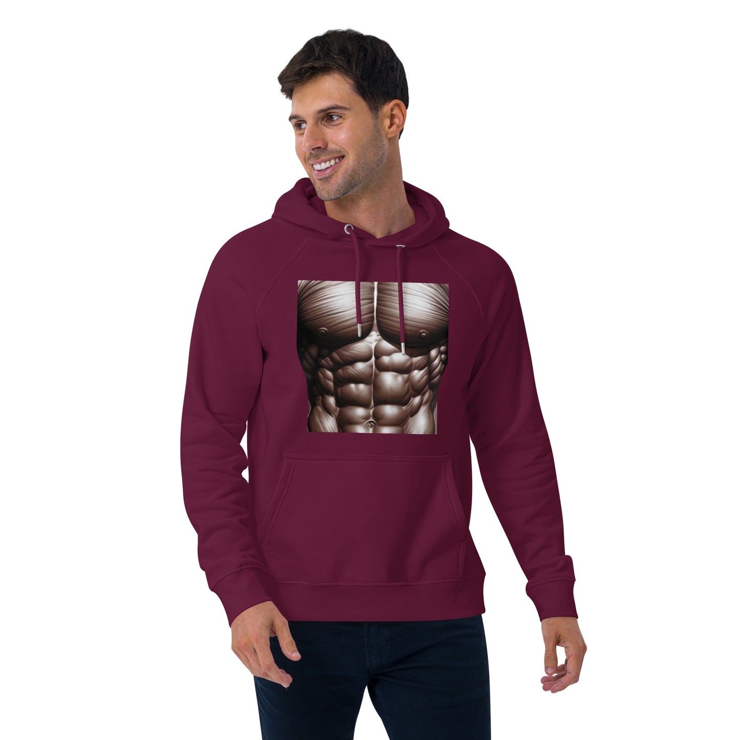 -Double-Take Muscles Hoodie: Front & Back