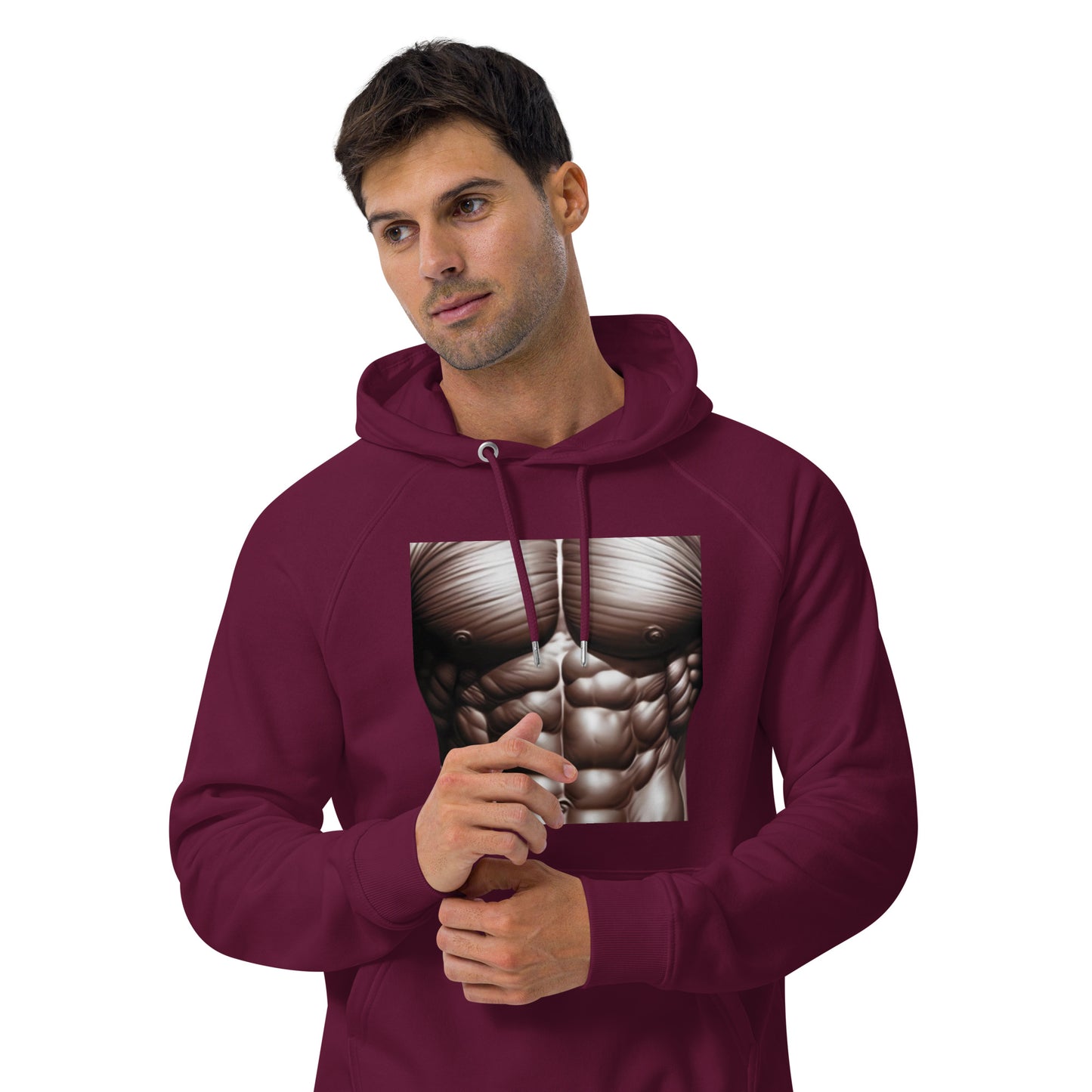 -Double-Take Muscles Hoodie: Front & Back