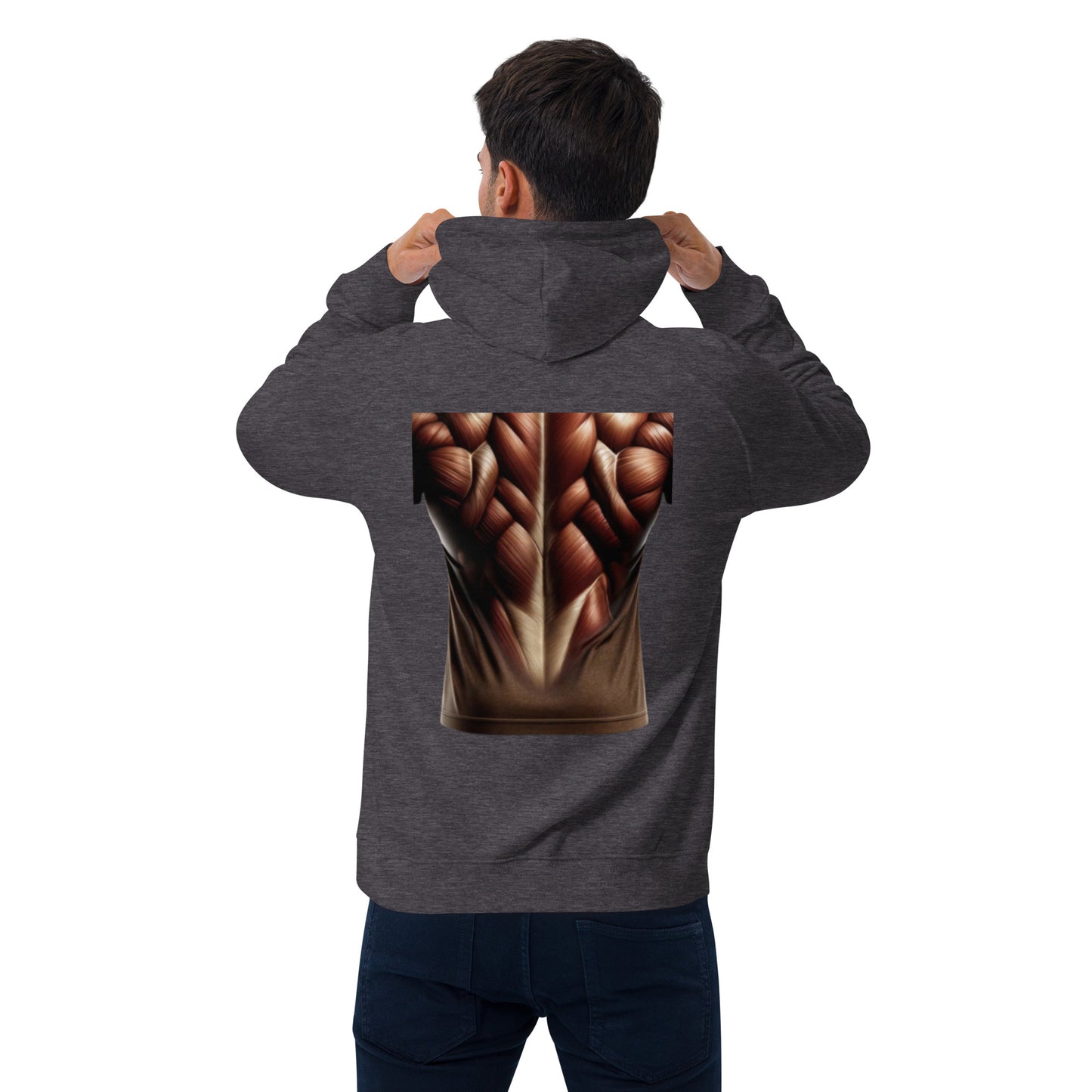 Double-Take Muscles Hoodie: Front & Back