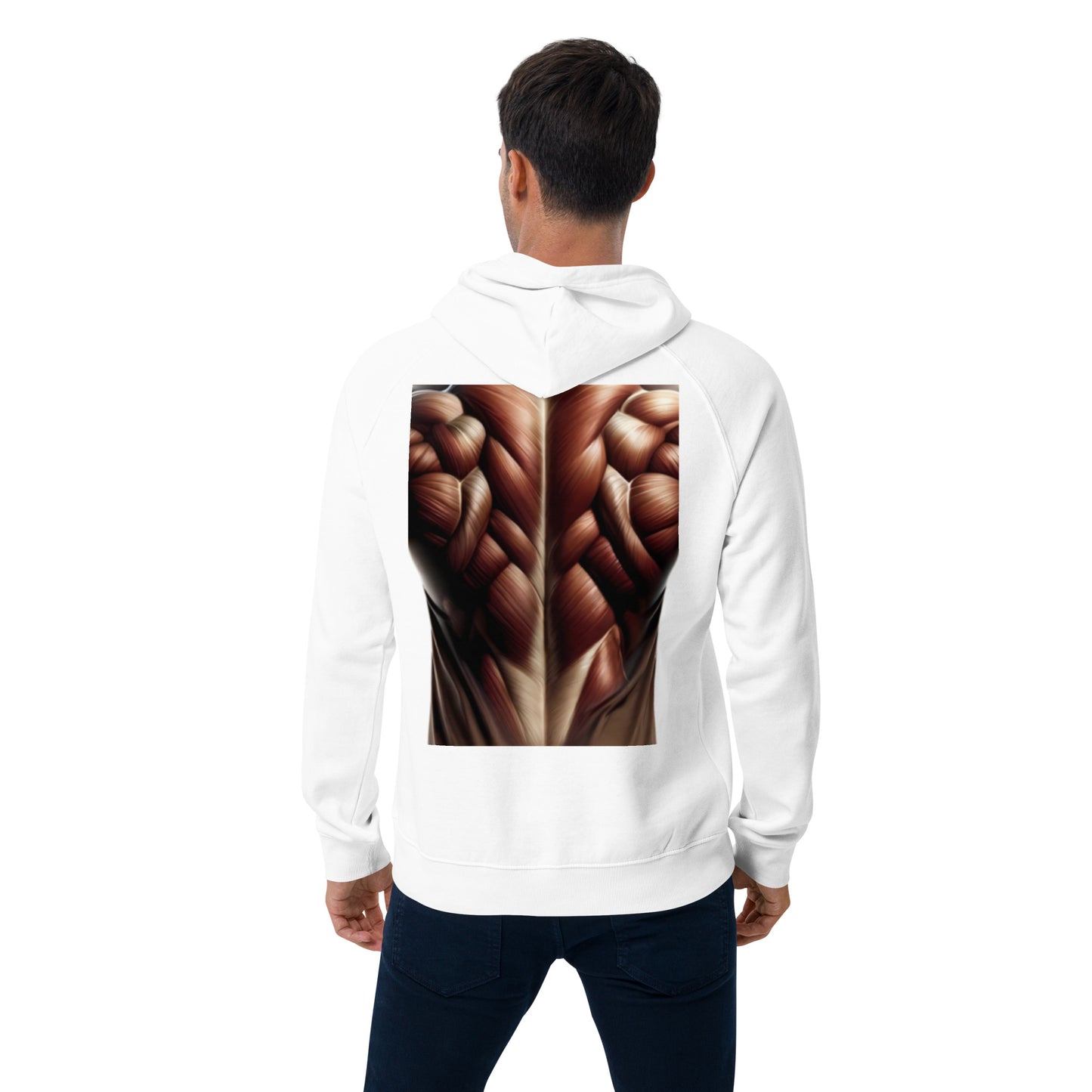 -Double-Take Muscles Hoodie: Front & Back