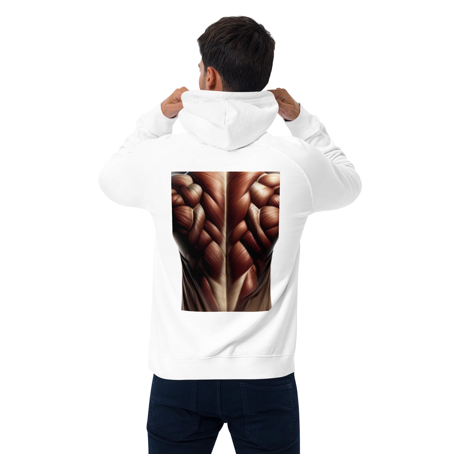 -Double-Take Muscles Hoodie: Front & Back