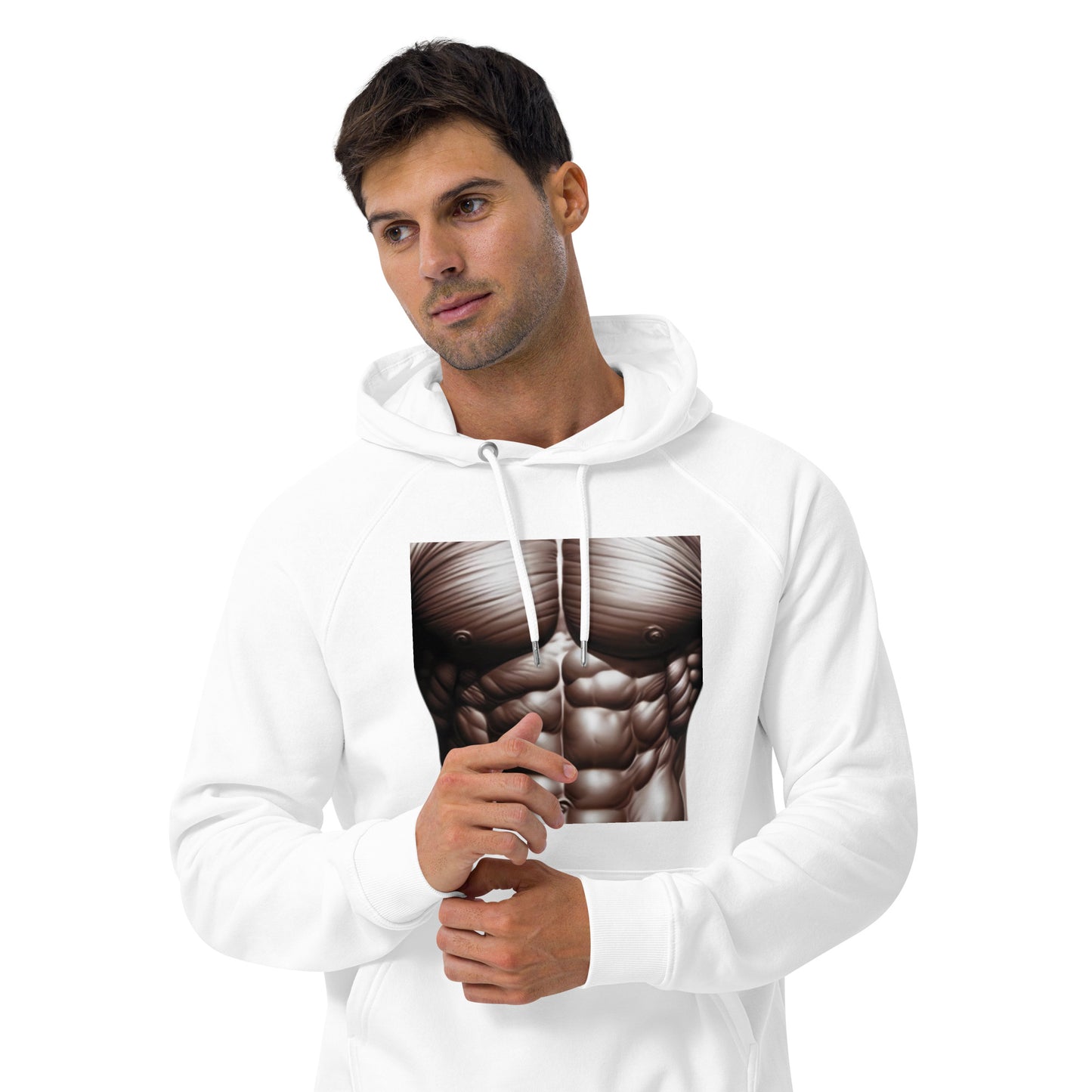 -Double-Take Muscles Hoodie: Front & Back
