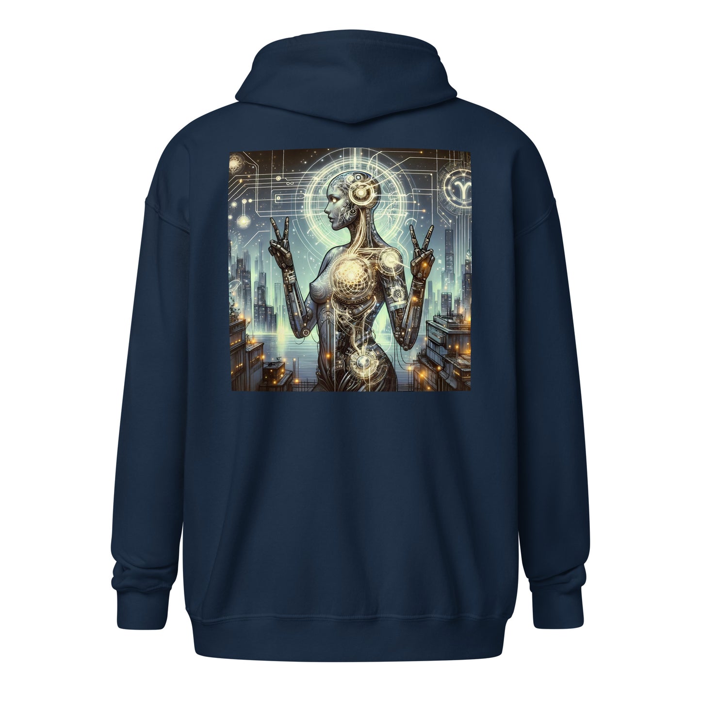 Virgo Visions: Cybernetic Zodiac Hoodie
