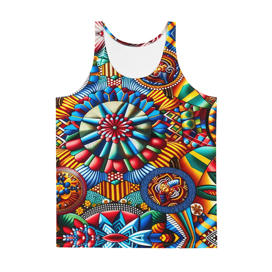 Mosaic Mandala Tank Top: Unisex Fusion Wear
