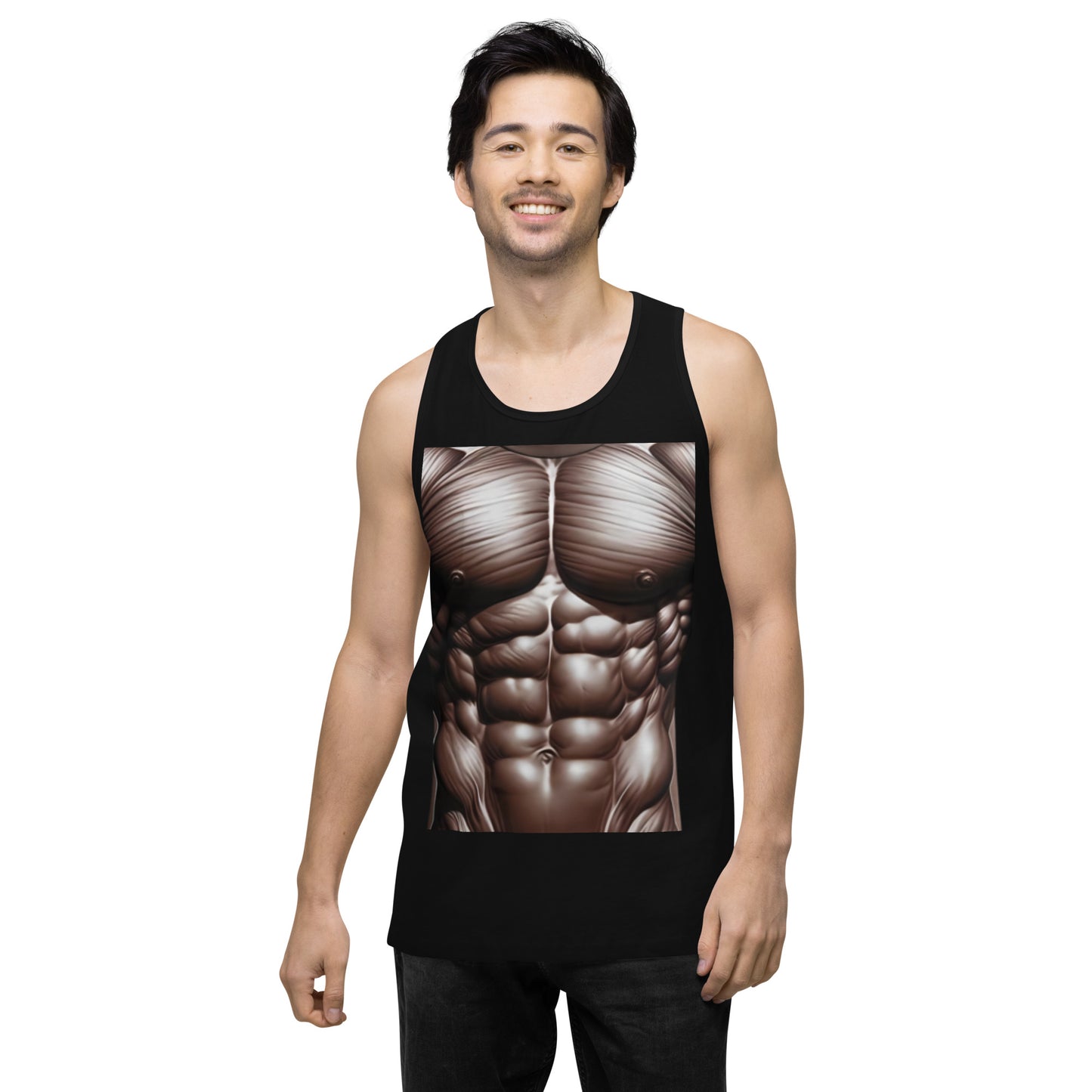 -Double-Take Muscles Tank Top: Front & Back