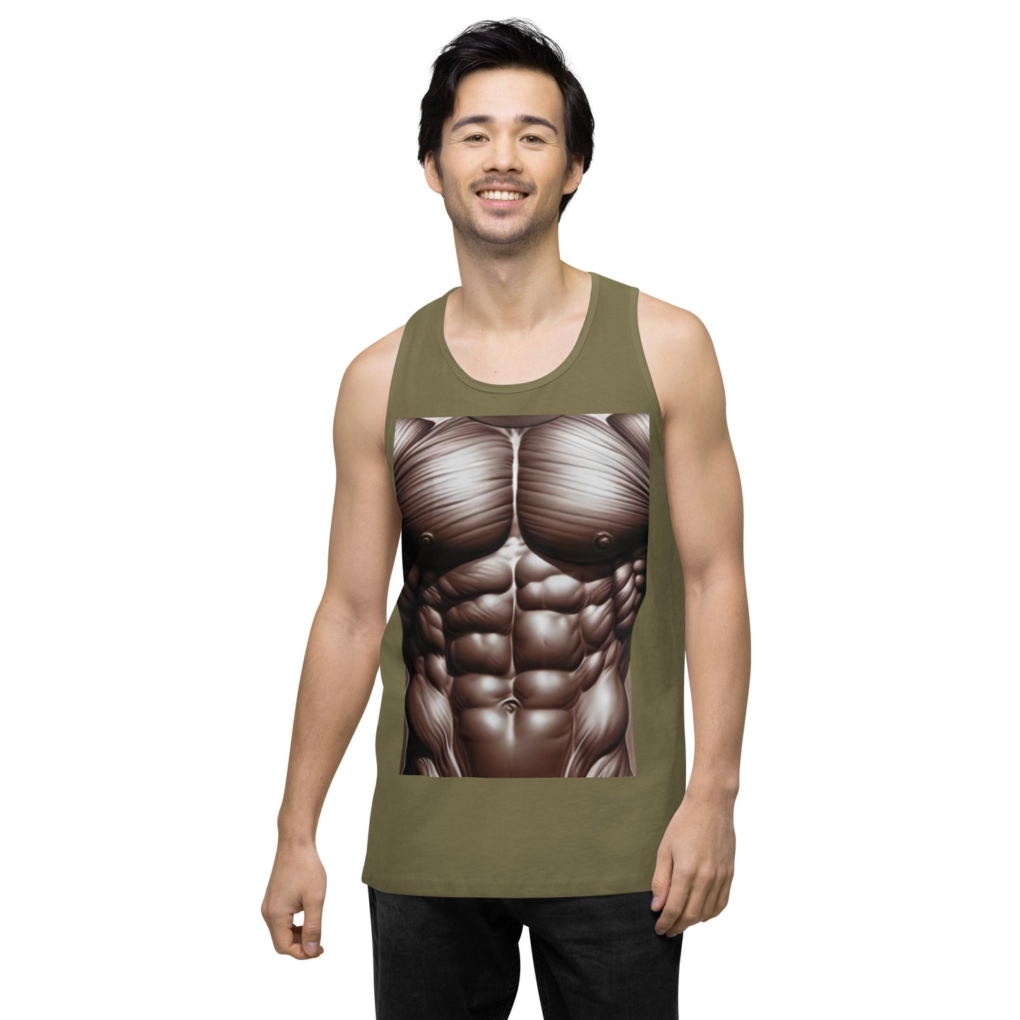 -Double-Take Muscles Tank Top: Front & Back