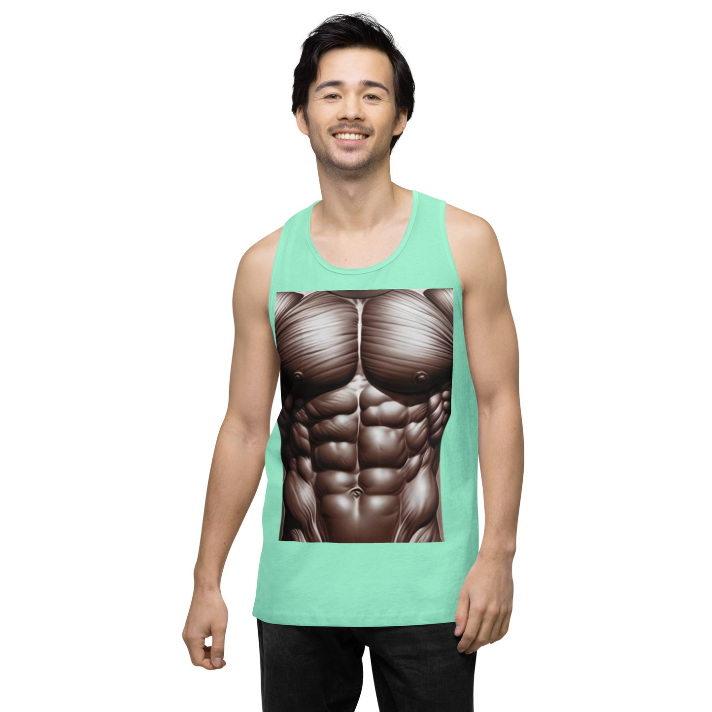 -Double-Take Muscles Tank Top: Front & Back