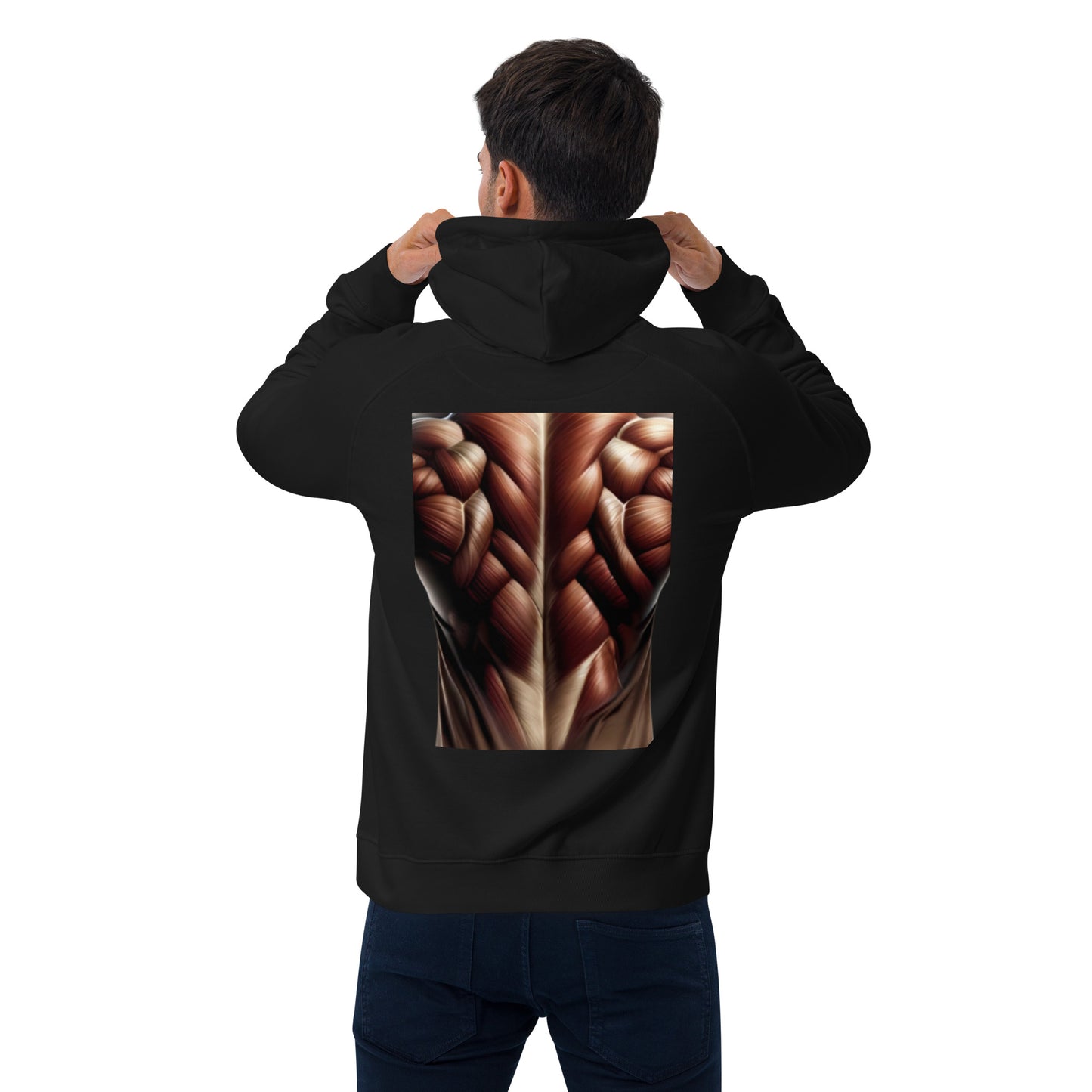 -Double-Take Muscles Hoodie: Front & Back